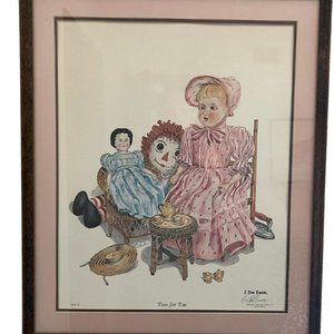 Vintage Don Ensor "Two For Tea" Signed Framed Print